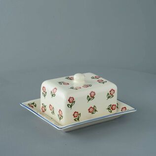 Cheese Dish Rectangular Medium Scattered Rose