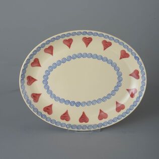 Oval Plate Large Heart