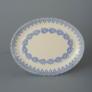 Oval Plate Large Lacey Blue