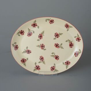 Oval Plate Large Poppy