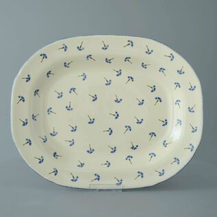 Plate Large rectangular serving Cornflower