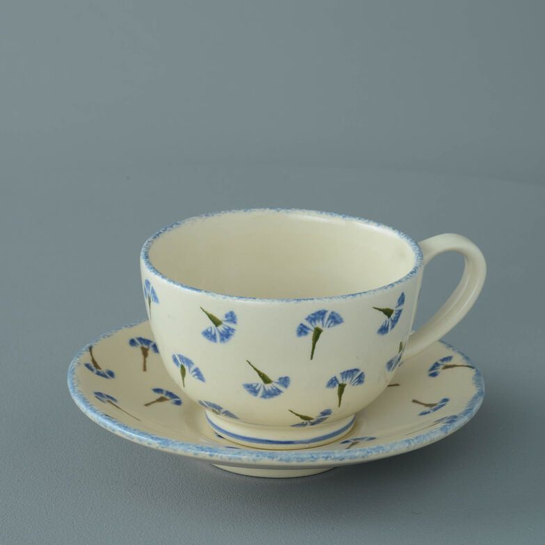 Cup & Saucer Breakfast Size Cornflower