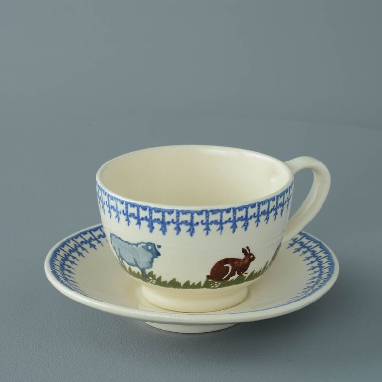 Cup & Saucer Breakfast Size Farm Animal