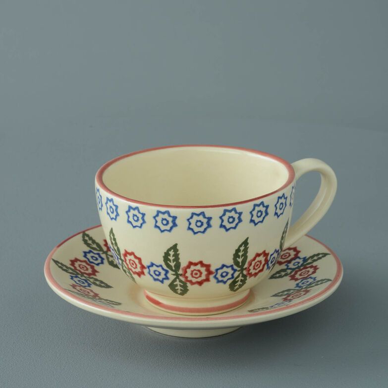 Cup & Saucer Breakfast Size Victorian Floral