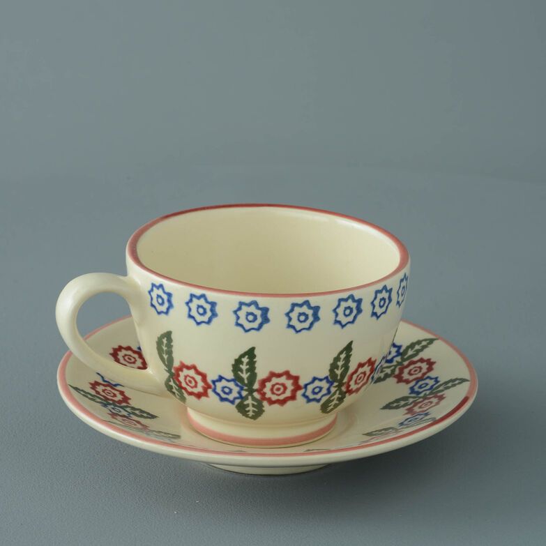 Cup & Saucer Breakfast Size Victorian Floral