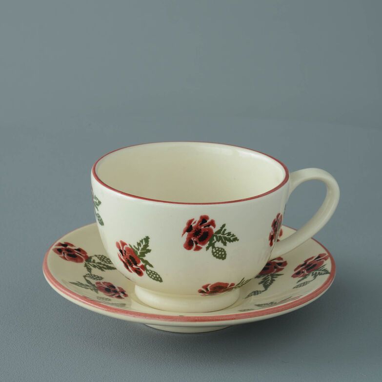 Cup & Saucer Breakfast Size Poppy