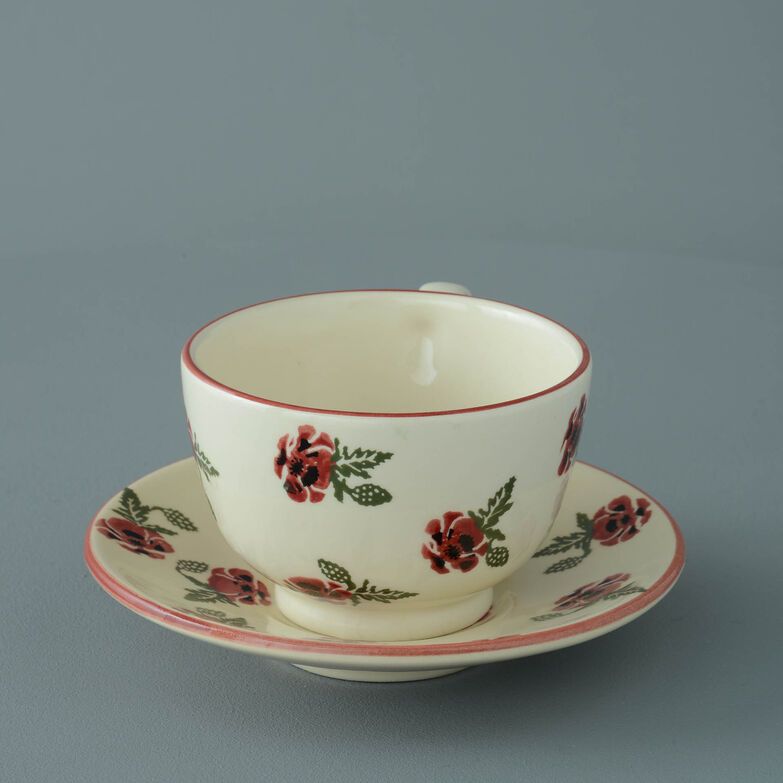 Cup & Saucer Breakfast Size Poppy