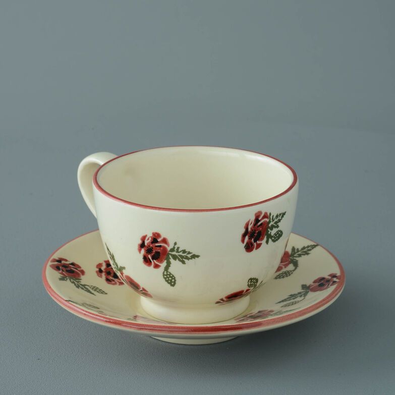 Cup & Saucer Breakfast Size Poppy