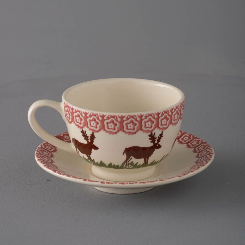 Cup & Saucer Breakfast Size Reindeer