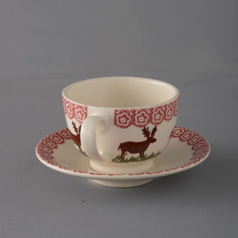 Cup & Saucer Breakfast Size Reindeer