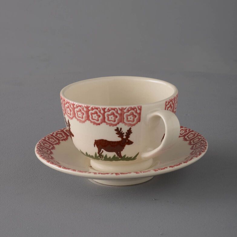 Cup & Saucer Breakfast Size Reindeer