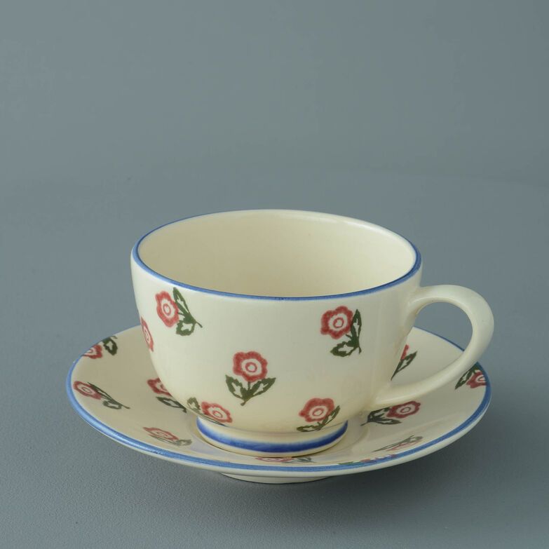 Cup & Saucer Breakfast Size Scattered Rose