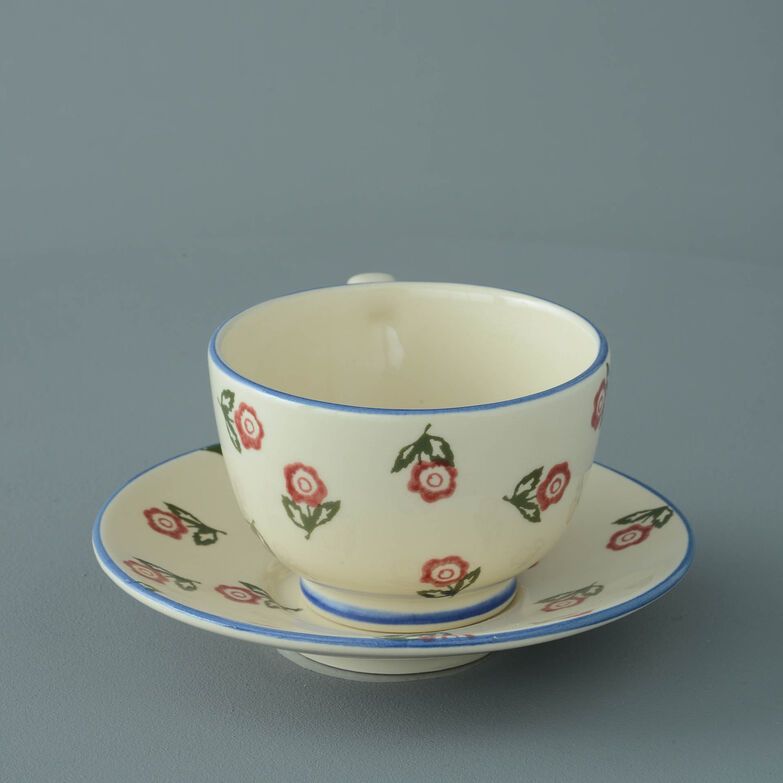 Cup & Saucer Breakfast Size Scattered Rose