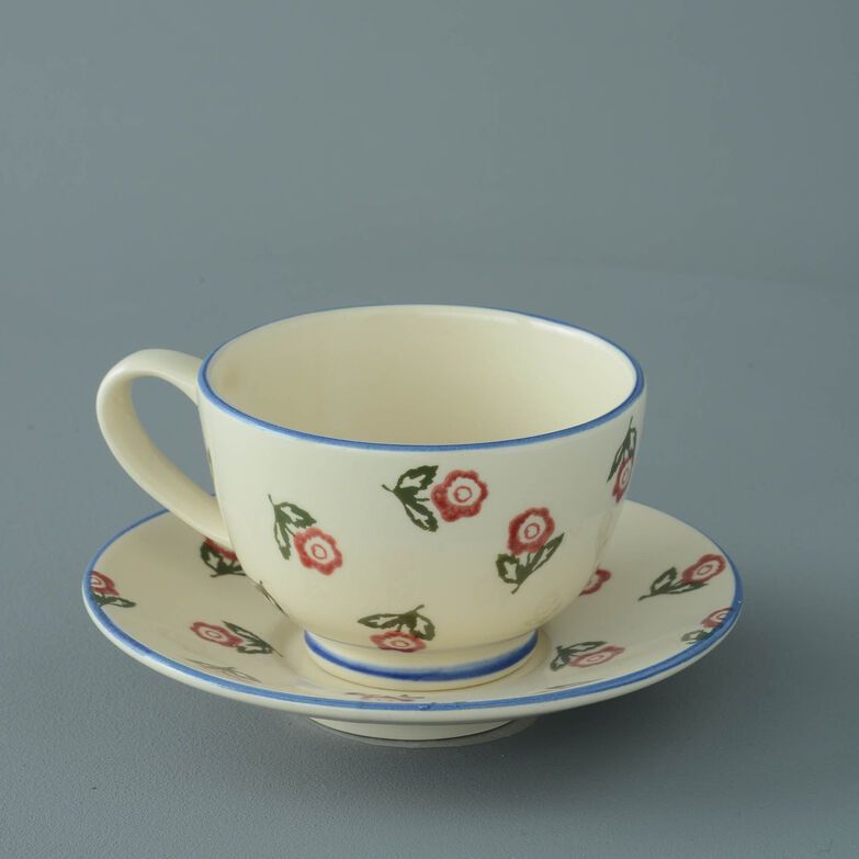 Cup & Saucer Breakfast Size Scattered Rose