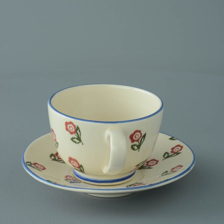 Cup & Saucer Breakfast Size Scattered Rose