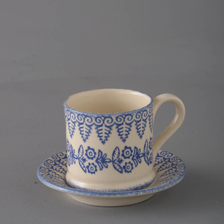 Mug & Saucer Small Lacey Blue