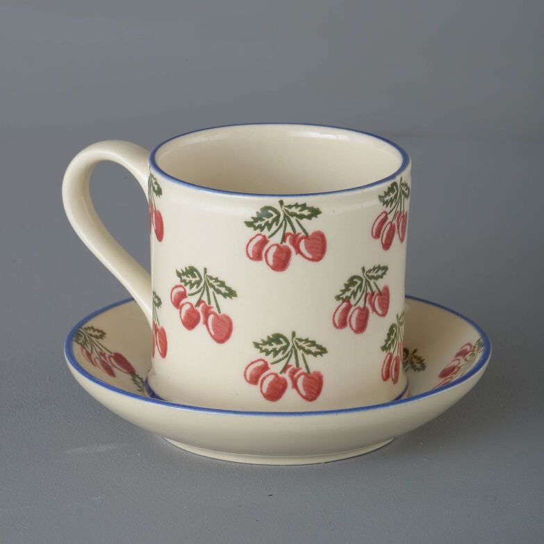 Snack Saucer & Mug Large Cherry