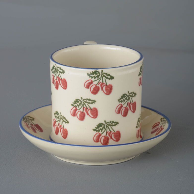 Snack Saucer & Mug Large Cherry