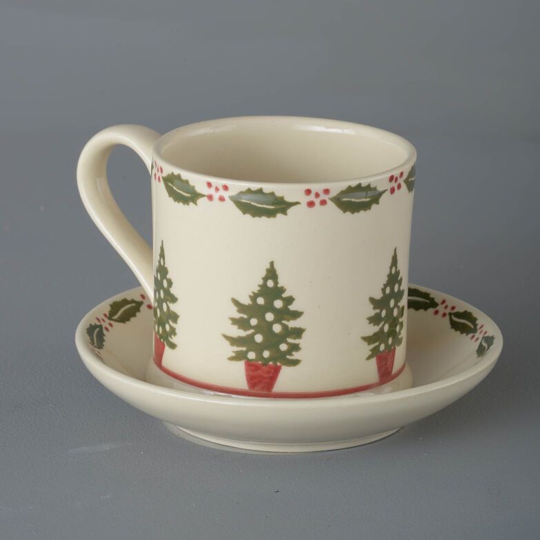 Snack Saucer & Mug Large Christmas Tree