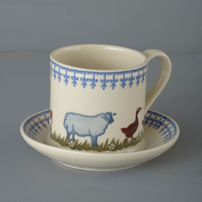 Snack Saucer & Mug Large Farm Animal