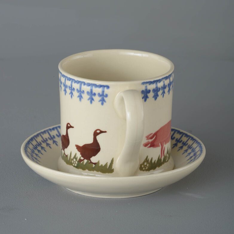 Snack Saucer & Mug Large Farm Animal