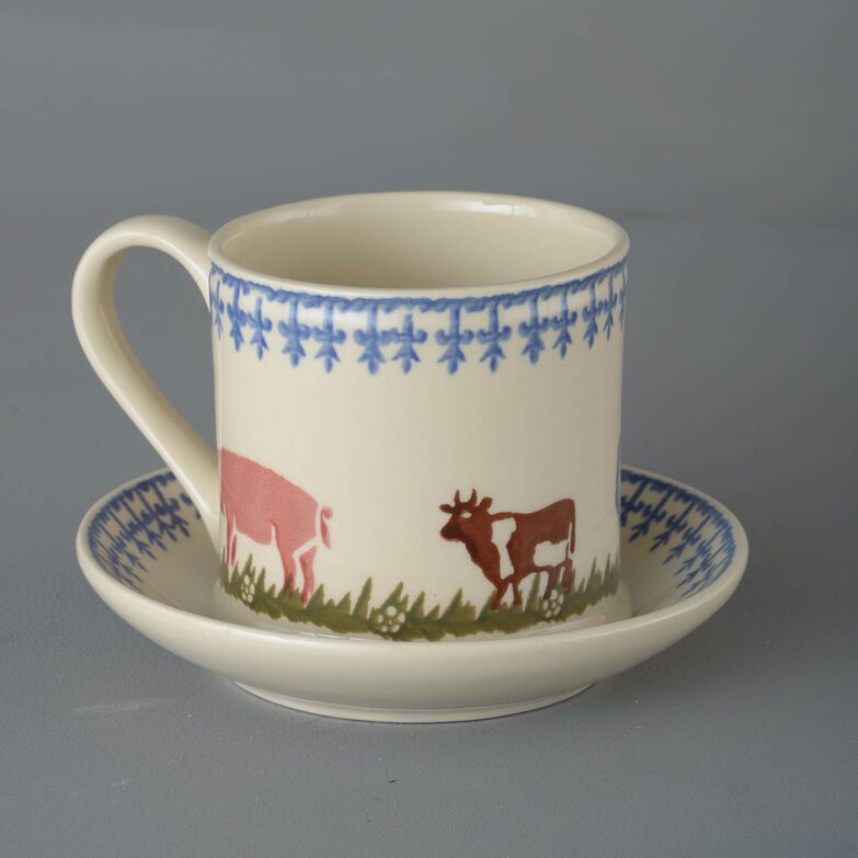 Snack Saucer & Mug Large Farm Animal