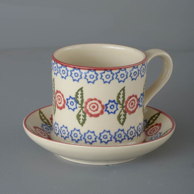 Snack Saucer & Mug Large Victorian Floral