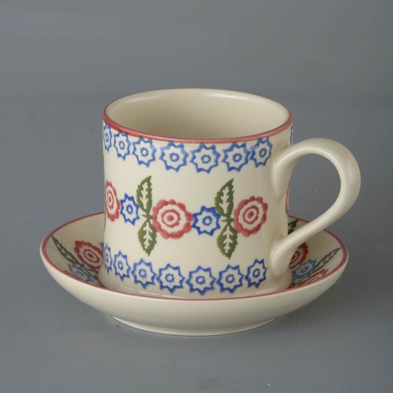 Snack Saucer & Mug Large Victorian Floral