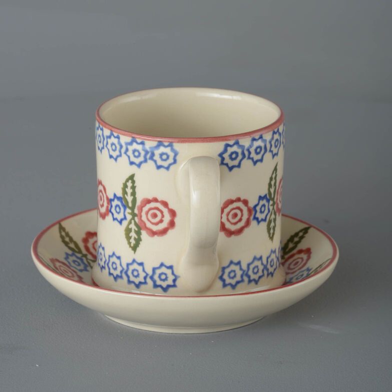 Snack Saucer & Mug Large Victorian Floral