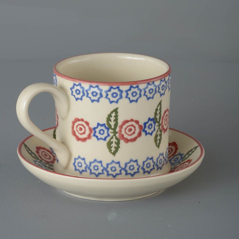 Snack Saucer & Mug Large Victorian Floral