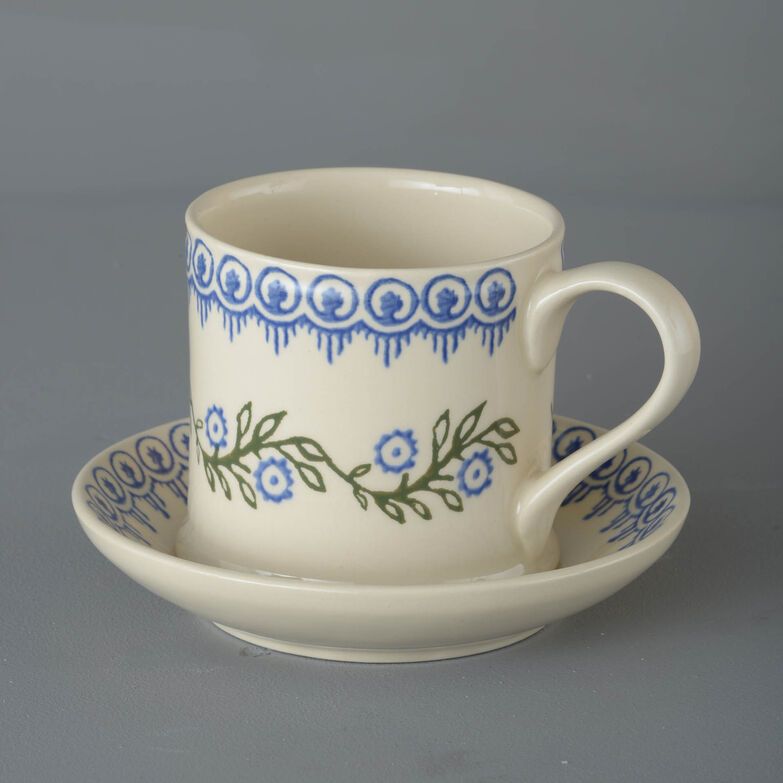 Snack Saucer & Mug Large Floral Garland