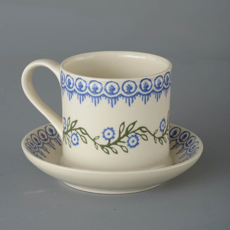 Snack Saucer & Mug Large Floral Garland