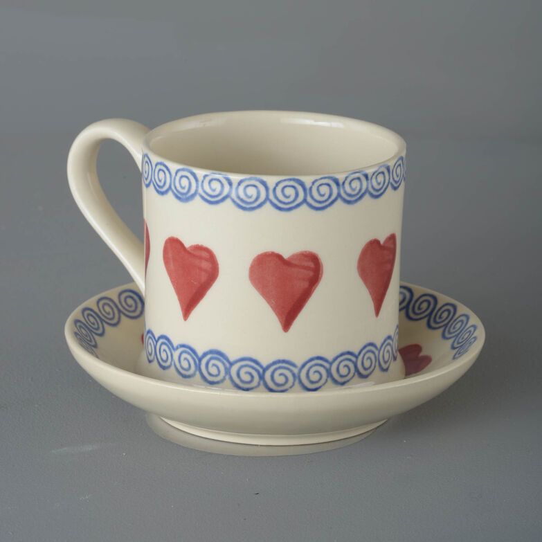 Snack Saucer & Mug Large Heart