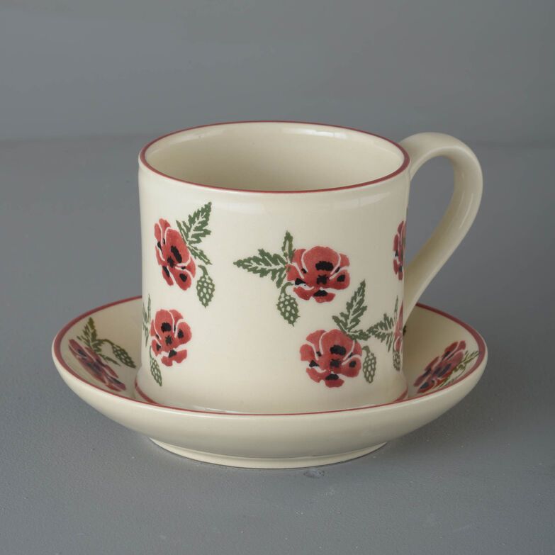 Snack Saucer & Mug Large Poppy