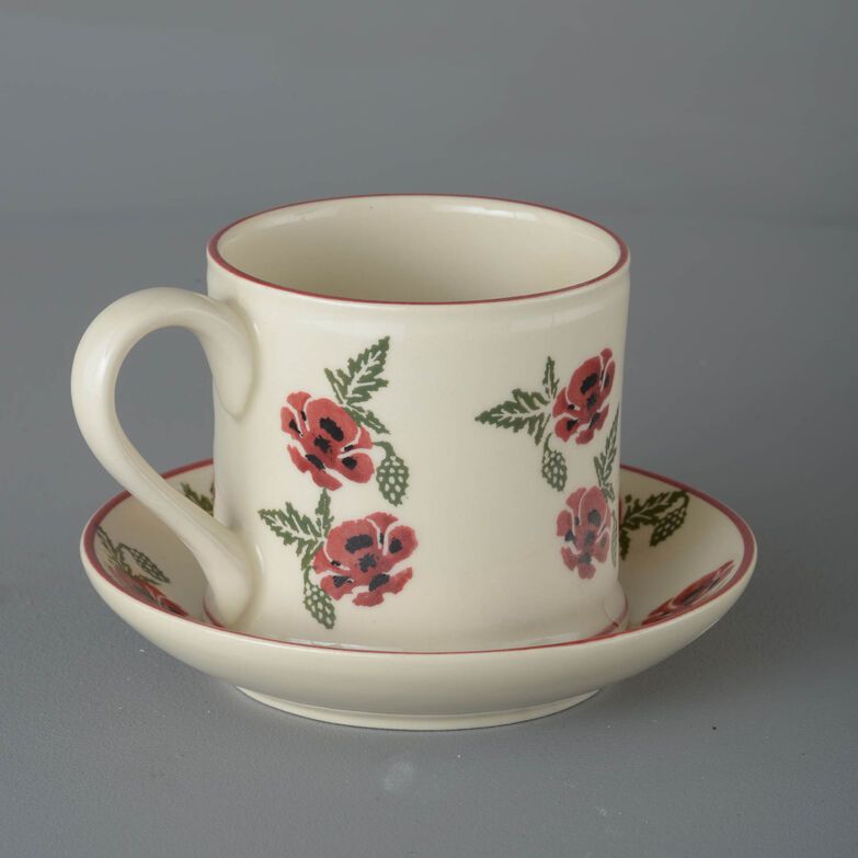 Snack Saucer & Mug Large Poppy