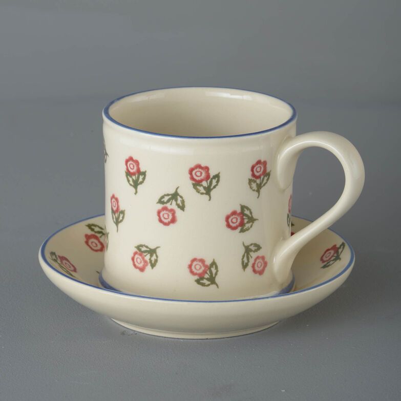 Snack Saucer & Mug Large Scattered Rose