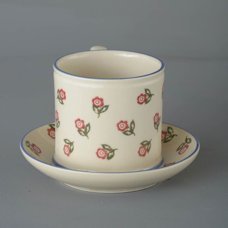 Snack Saucer & Mug Large Scattered Rose