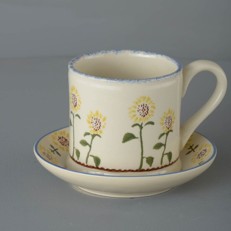 Snack Saucer & Mug Large Sunflower 