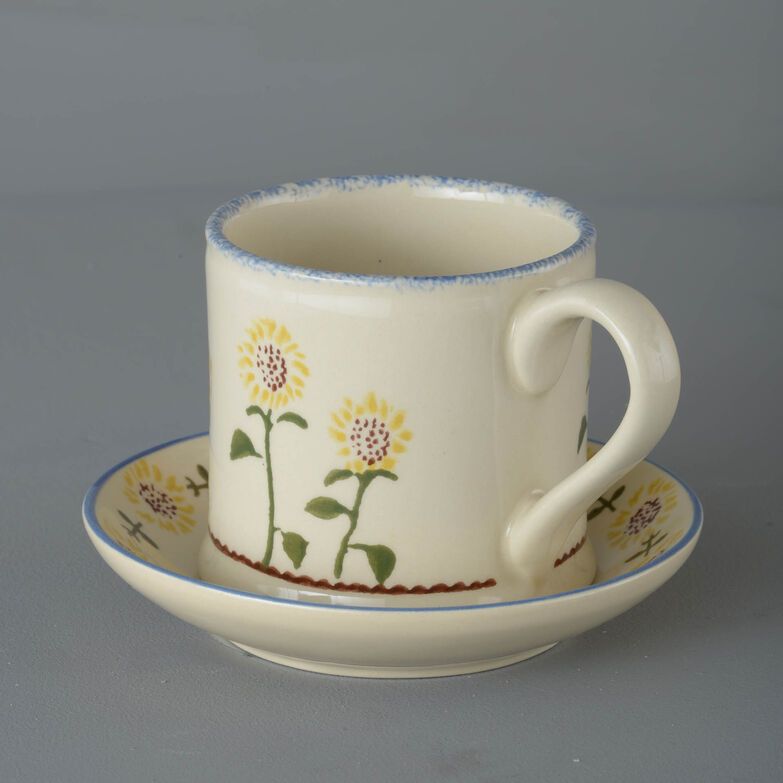 Snack Saucer & Mug Large Sunflower 