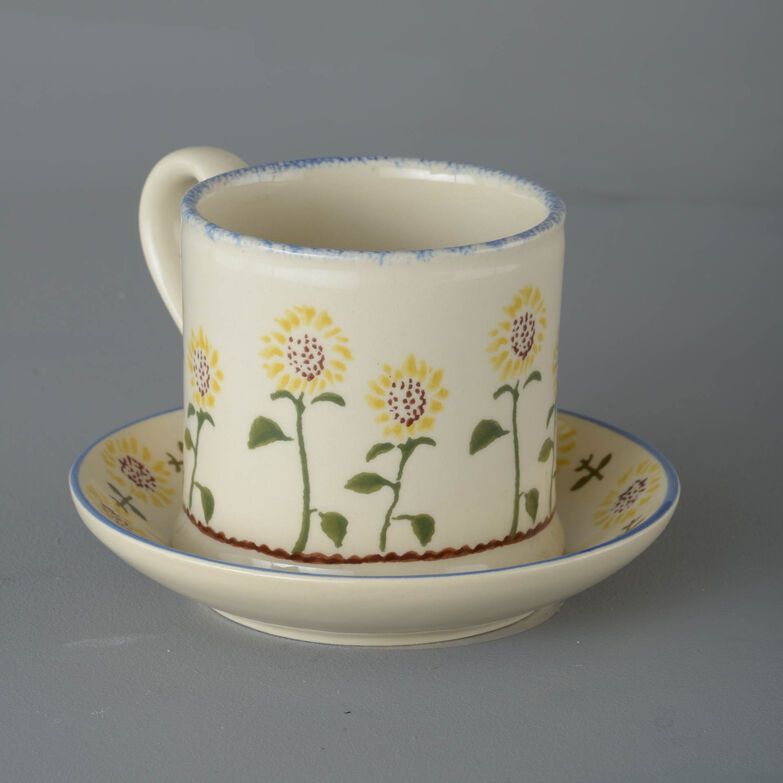 Snack Saucer & Mug Large Sunflower 