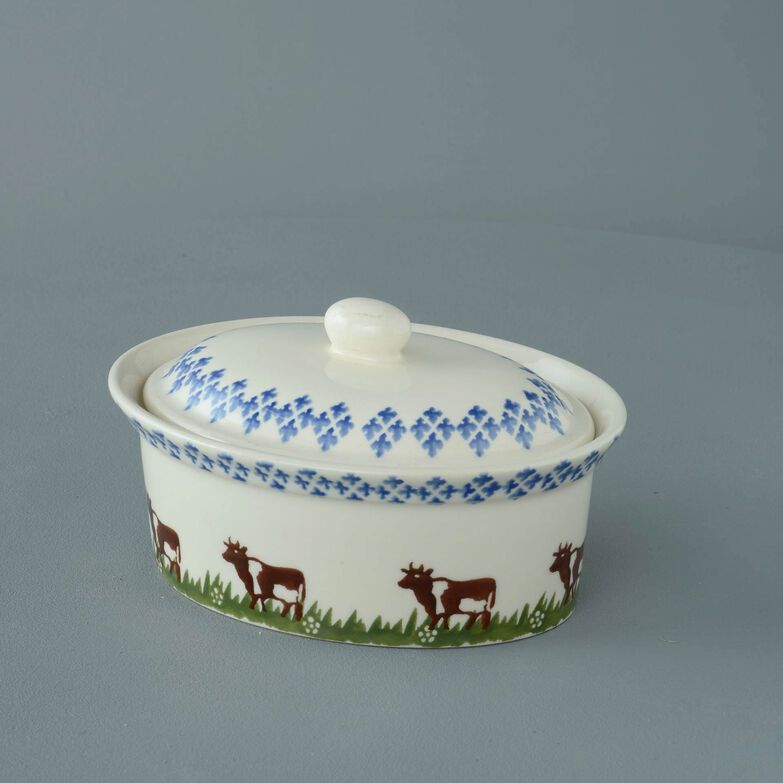 Butter dish oval Medium Cow