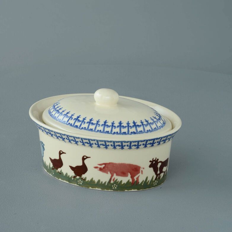 Butter dish oval Medium Farm Animal