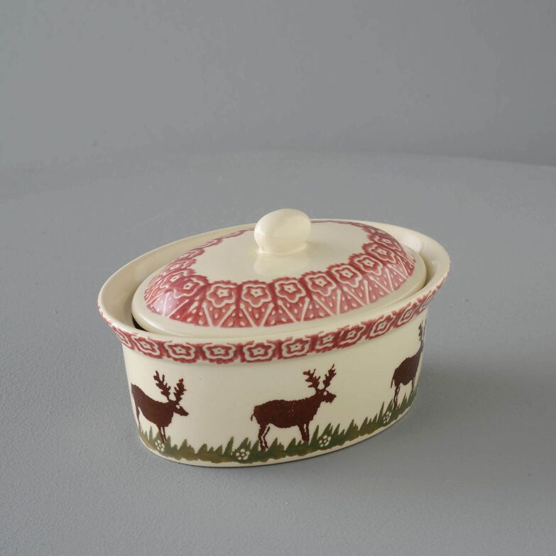 Butter dish oval Medium Reindeer