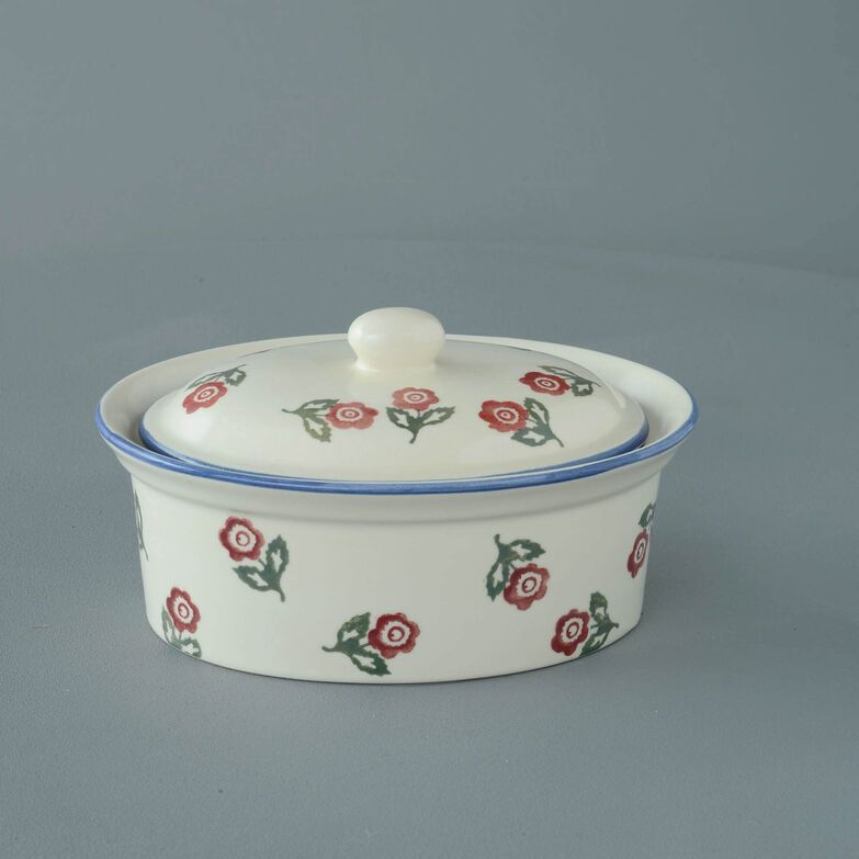 Butter dish oval Medium Scattered Rose