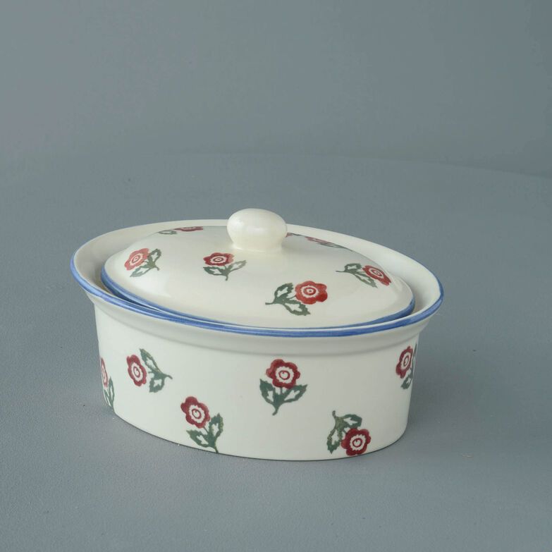 Butter dish oval Medium Scattered Rose