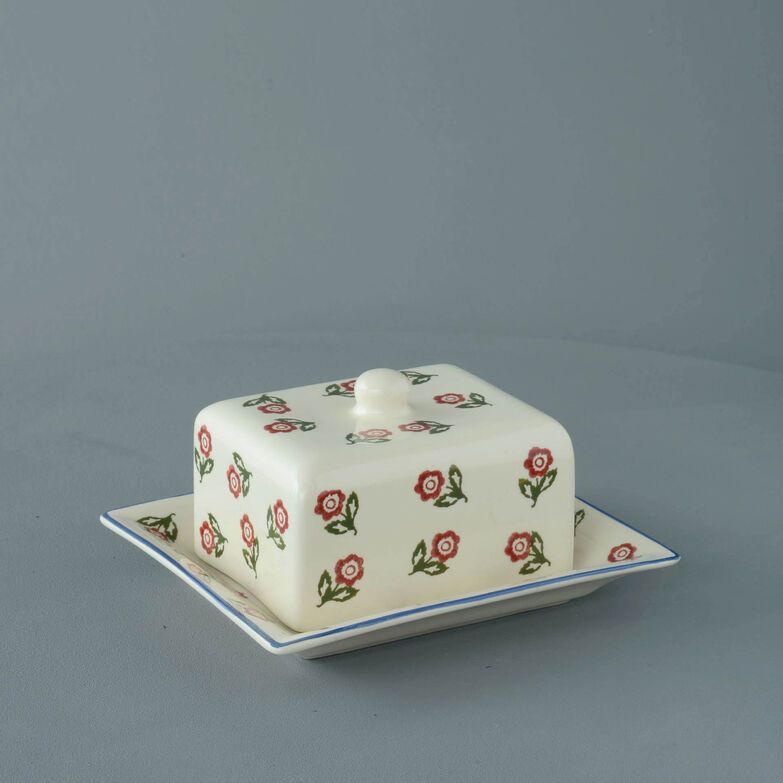 Cheese Dish Rectangular Medium Scattered Rose