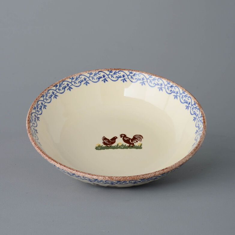 Serving Dish Round Large Cock & Hen