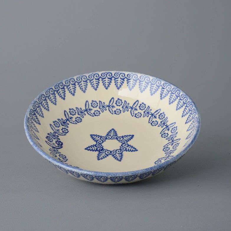 Serving Dish Round Large Lacey Blue