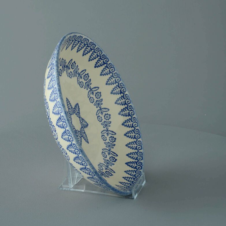 Serving Dish Round Large Lacey Blue