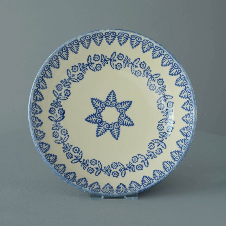 Serving Dish Round Large Lacey Blue